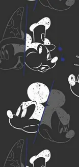 Vintage cartoon character wallpaper with dark background.