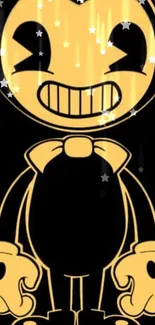 Vintage cartoon character with yellow and black theme, smiling broadly.