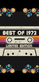 Vintage 'Best of 1972' cassette with floral design