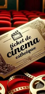 Elegant cinema ticket with vintage design.