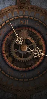 Vintage clock with detailed gears and Roman numerals showcasing artistry.