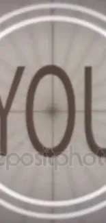 Vintage film countdown wallpaper with the word 'YOU' at the center.