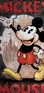 Vintage Mickey Mouse wallpaper with a classic look.