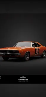 Classic 1969 Orange Dodge Charger with number 01