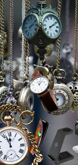 Hanging vintage pendants with intricate designs and ornate detailing.