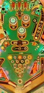 Colorful retro pinball machine wallpaper