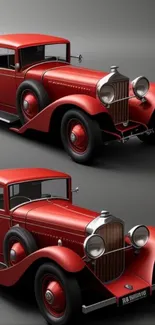 Elegant vintage red car mobile wallpaper featuring a classic design.