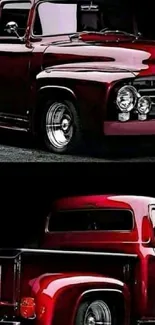 Vintage red truck with glossy finish, perfect for car enthusiasts.