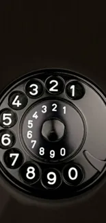 Vintage rotary dial phone against a dark background.