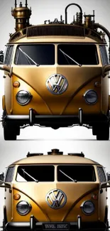 Steampunk-themed vintage Volkswagen van wallpaper.