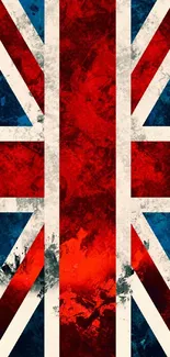 Vibrant grunge-style Union Jack wallpaper.