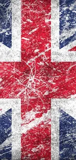 Vintage Union Jack mobile wallpaper with a worn design.