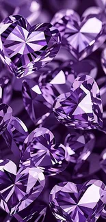 Violet gem heart mobile wallpaper with radiant elegance.