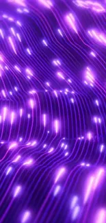 Violet neon light wave abstract pattern