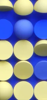 Colorful abstract circles wallpaper with blue and yellow tones.