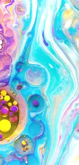 Vivid abstract fluid art with bright colors and swirls.