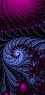 Abstract fractal wallpaper with purple spirals.