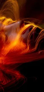 Abstract red and orange light wallpaper with vivid, dynamic colors.