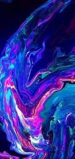 Vivid abstract phone wallpaper with colorful swirling patterns.