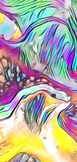 Vivid abstract mobile wallpaper with colorful patterns and fluid design.