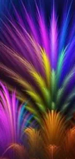 Vivid, colorful abstract burst wallpaper for mobile phone display.