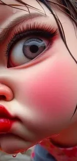 Expressive animated face with vibrant colors