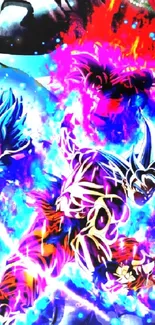 Vibrant anime battle scene with dynamic characters and vivid colors.