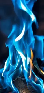 Vivid blue flames in abstract design, perfect for mobile wallpaper.
