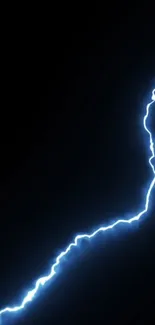 Vivid blue lightning bolt against a dark backdrop, creating an electrifying visual.