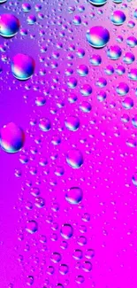 Bright purple wallpaper with water droplets and gradient effect.