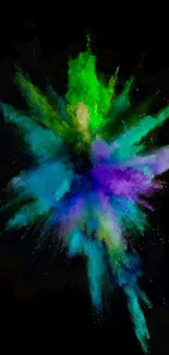 Abstract colorful explosion on black background.