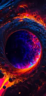 Abstract cosmic swirl wallpaper with vivid colors.