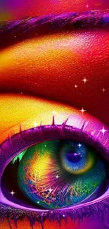 Colorful mobile eye wallpaper with vibrant artistic design.