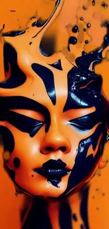 Bold and artistic face paint mobile wallpaper in vibrant colors.