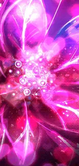 Vibrant floral digital artwork in pink and purple hues.