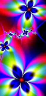 Vivid floral fractal art with colorful abstract patterns.