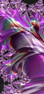 Vibrant fractal wallpaper with purple swirls.