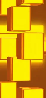 Vivid golden blocks abstract wallpaper for mobile phone.