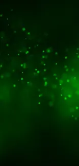 Vivid green neon glow with abstract dots on a dark background.