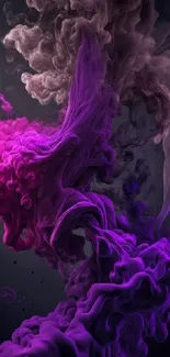 Purple smoke art creating abstract swirl pattern on dark background.