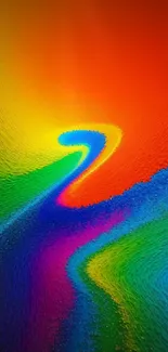 Vibrant rainbow swirl wallpaper with dynamic color patterns.