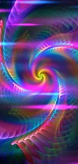 Vivid spiral fractal art with colorful patterns for mobile wallpaper.