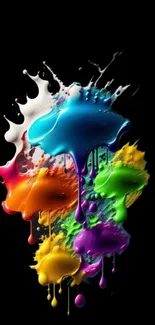 Vivid colorful splash art on black background.