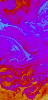 Vivid abstract wallpaper with violet and orange swirls.