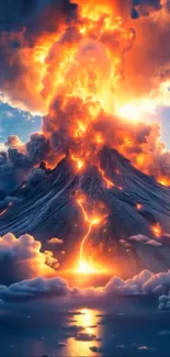 Volcanic Landform Orange Volcano Live Wallpaper