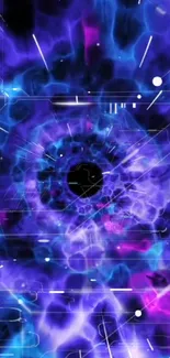 Abstract purple and blue vortex digital wallpaper.