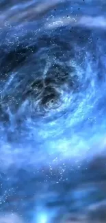 A stunning blue vortex galaxy swirling in deep space.