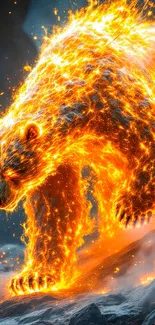 Walking Fire Bear Live Wallpaper