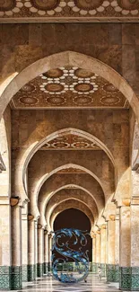 Elegant archway with intricate ceiling design.