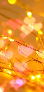 Abstract warm glowing light burst wallpaper with golden tones.